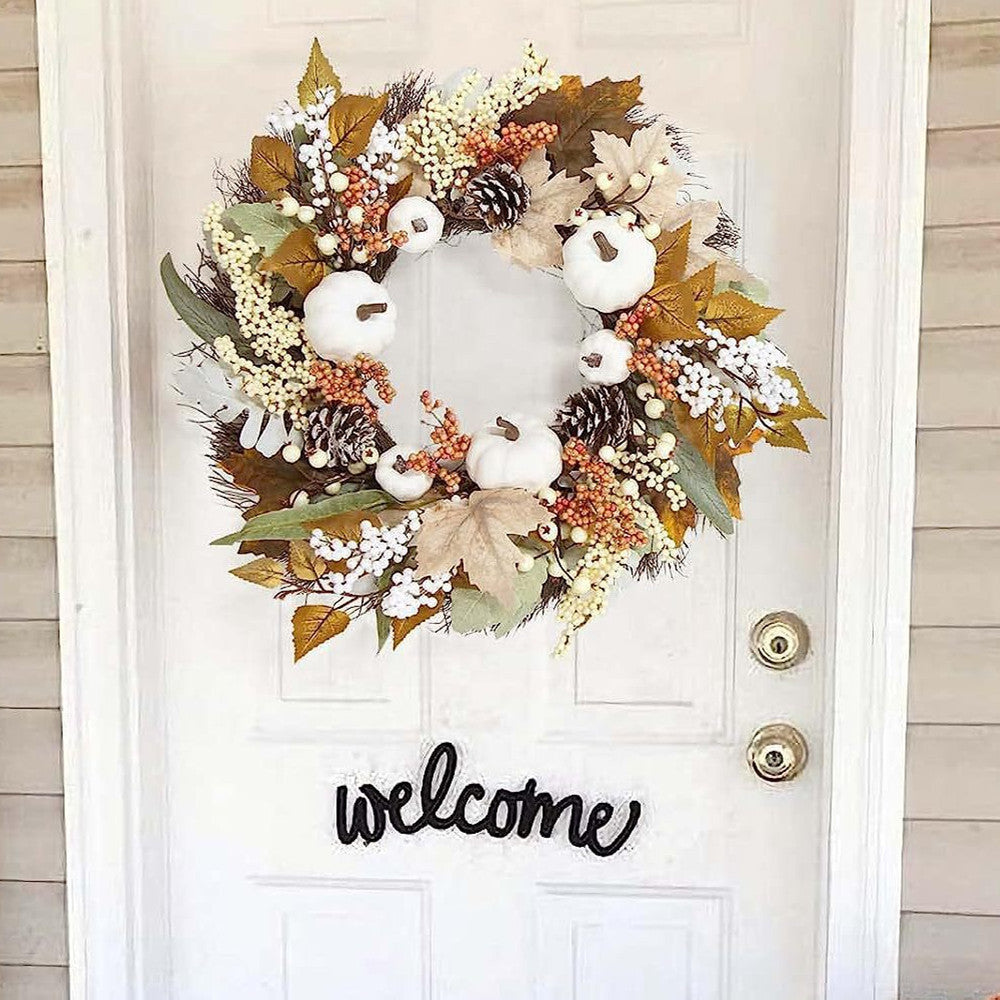 Maple Leaf Pine Cone Wreath