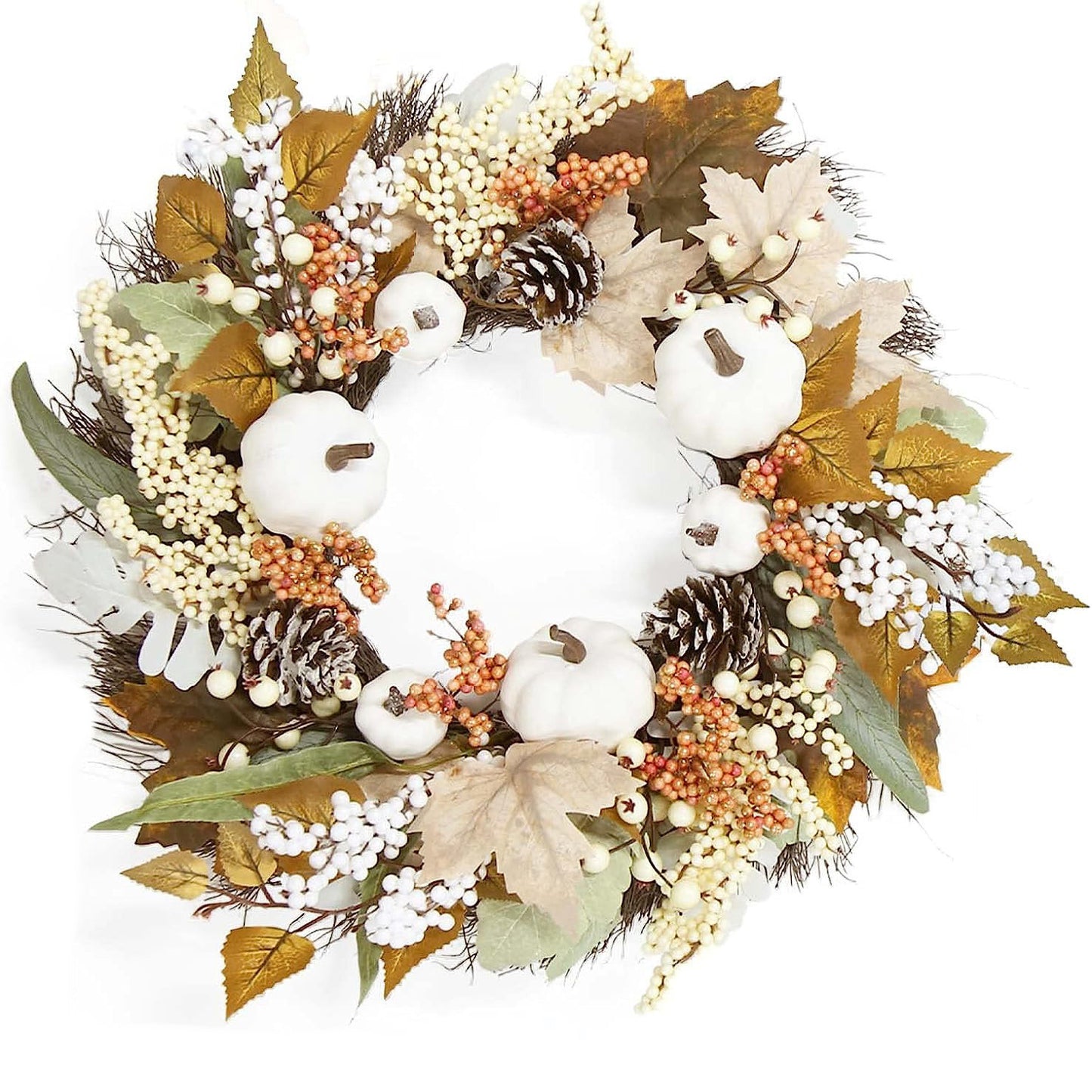 Maple Leaf Pine Cone Wreath